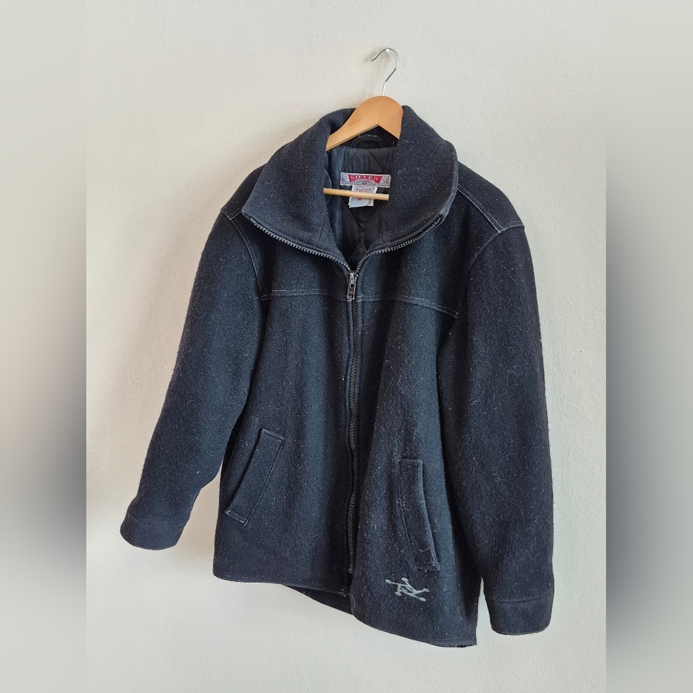 100% Wool Vintage Y2K Silver Brand Coat Mens Medium